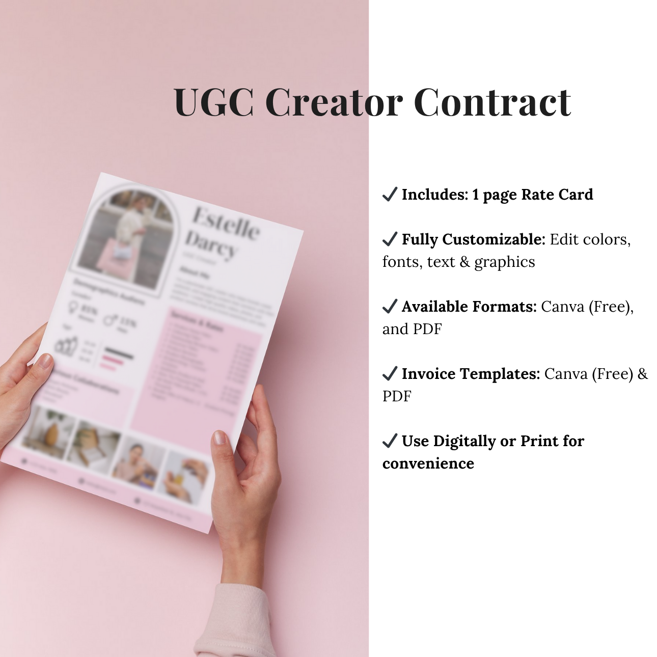 UGC Creator Rate Card & Media Kit Template - Image 2