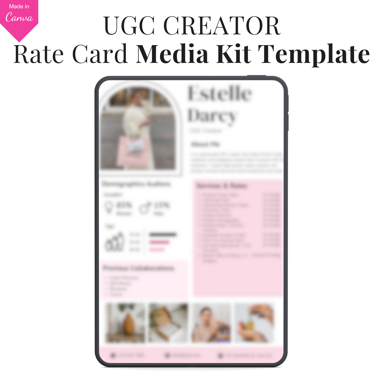UGC Creator Rate Card & Media Kit Template
